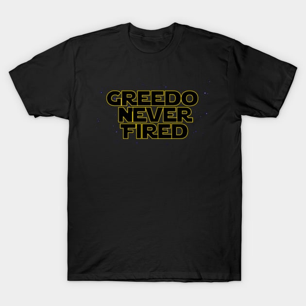 Greedo Never Shot T-Shirt by Elvira Khan
